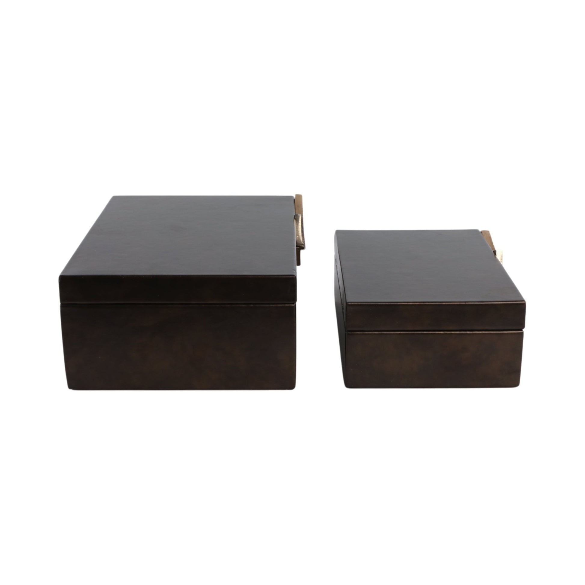 S/2 9/11" Andros Boxes With Aluminium Hardware Table Decors| Sagebrook Home