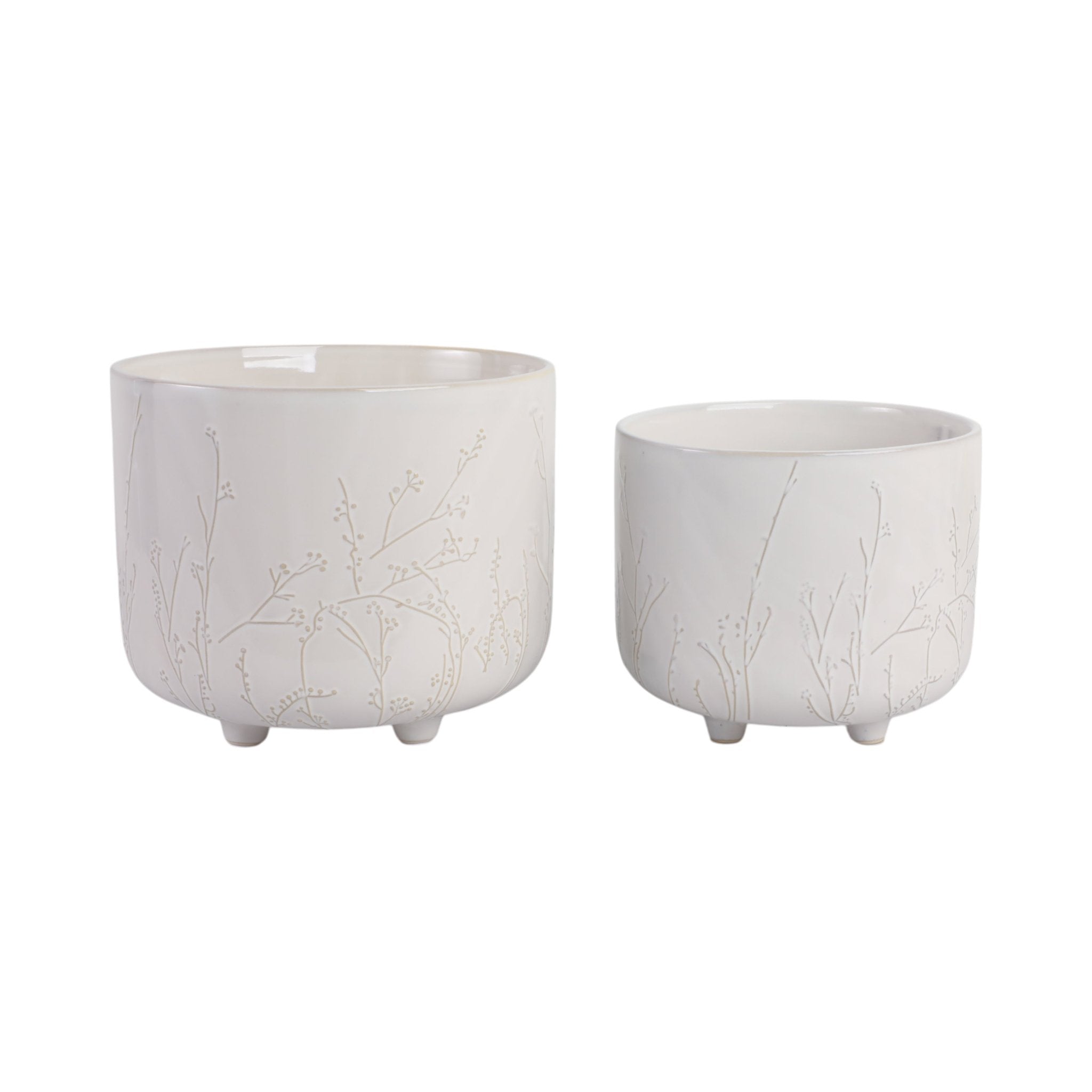 S/2 9/11" BLOOMING BRANCHES PLANTERS, IVORY Planter| Sagebrook Home