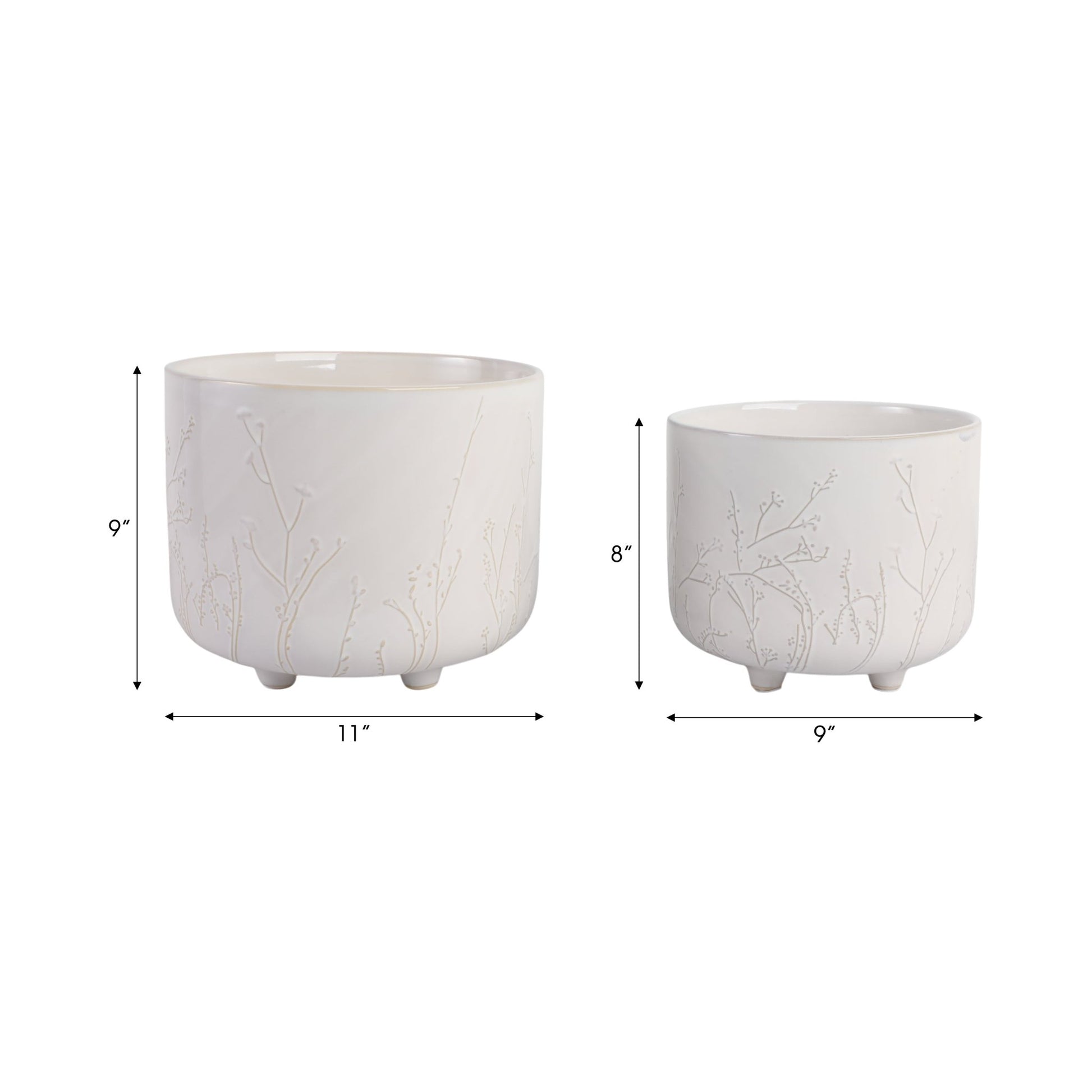 S/2 9/11" BLOOMING BRANCHES PLANTERS, IVORY Planter| Sagebrook Home
