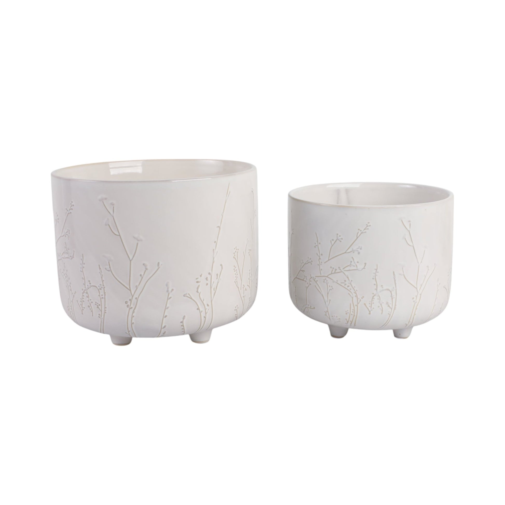 S/2 9/11" BLOOMING BRANCHES PLANTERS, IVORY Planter| Sagebrook Home