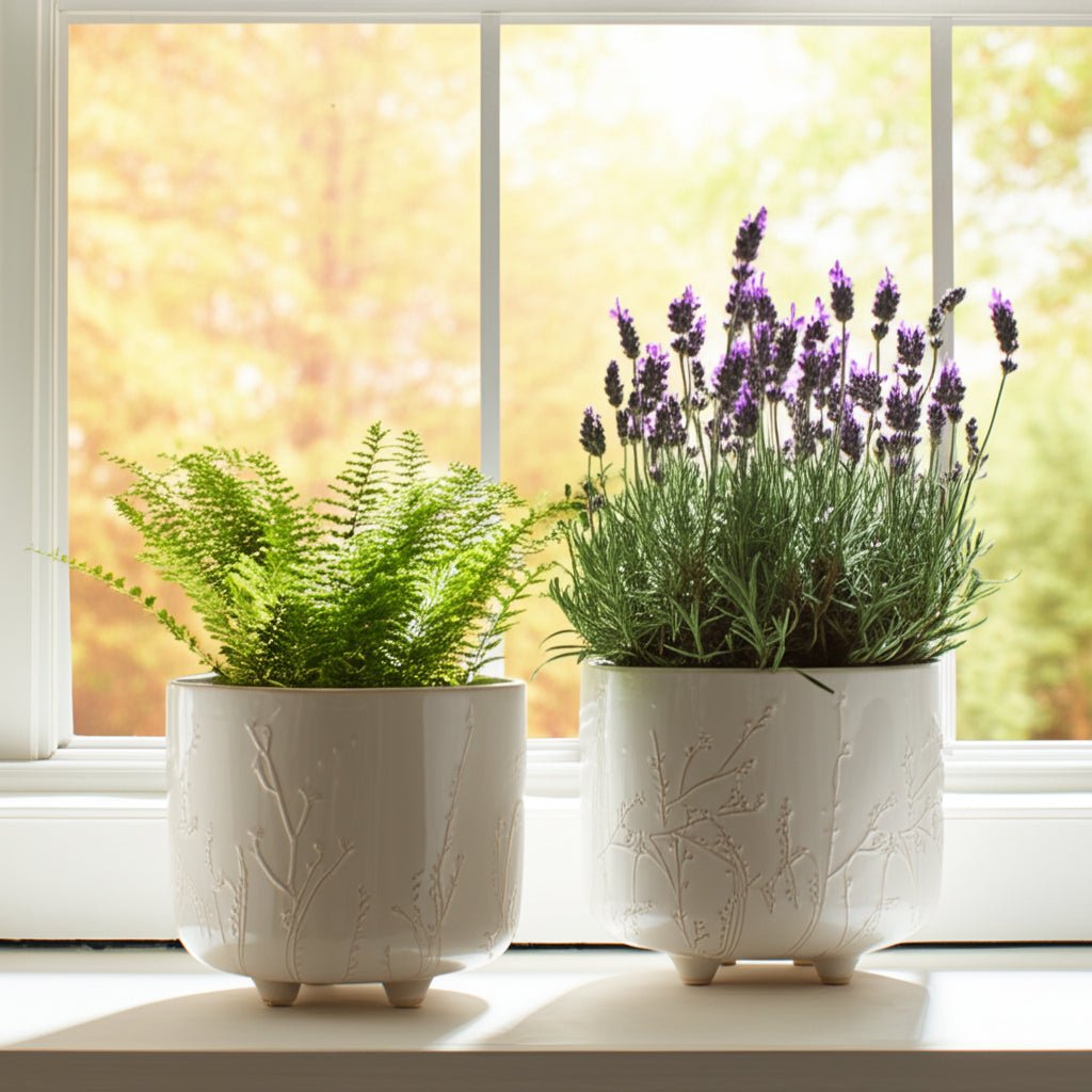 S/2 9/11" BLOOMING BRANCHES PLANTERS, IVORY Planter| Sagebrook Home