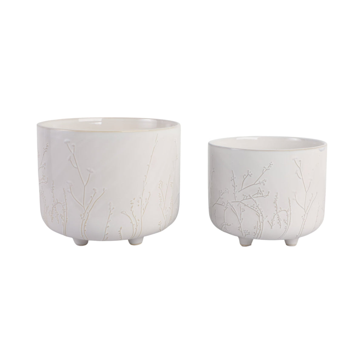 S/2 9/11" BLOOMING BRANCHES PLANTERS, IVORY Planter| Sagebrook Home