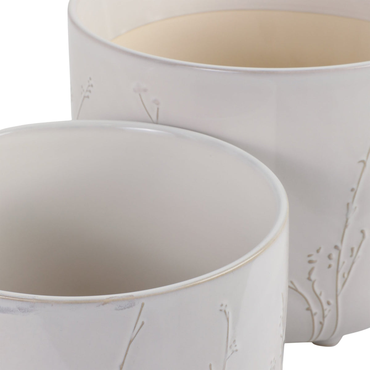 S/2 9/11" BLOOMING BRANCHES PLANTERS, IVORY Planter| Sagebrook Home