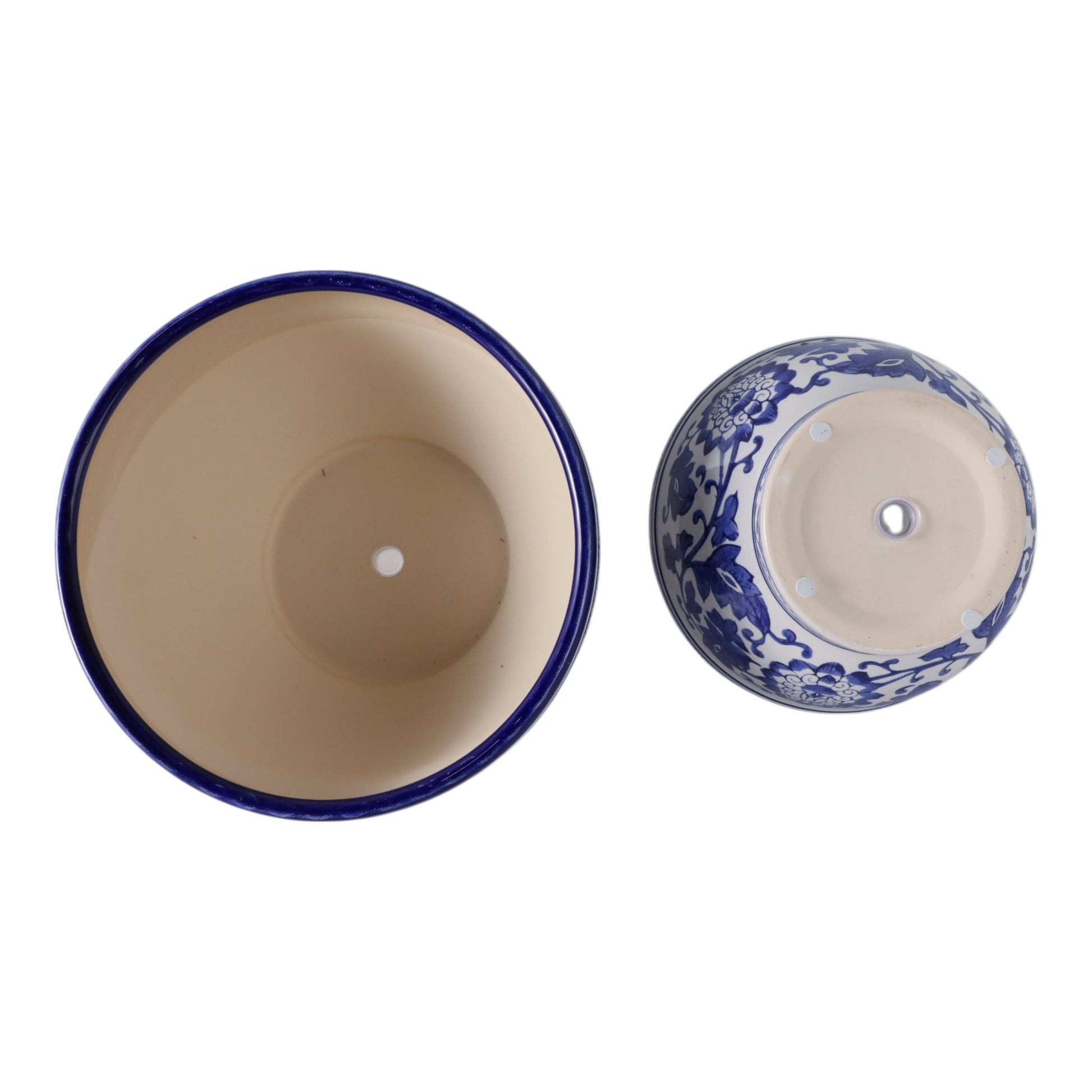 S/2 9/11" Bowl Chinoiserie Planters, Blue/wht Planter| Sagebrook Home