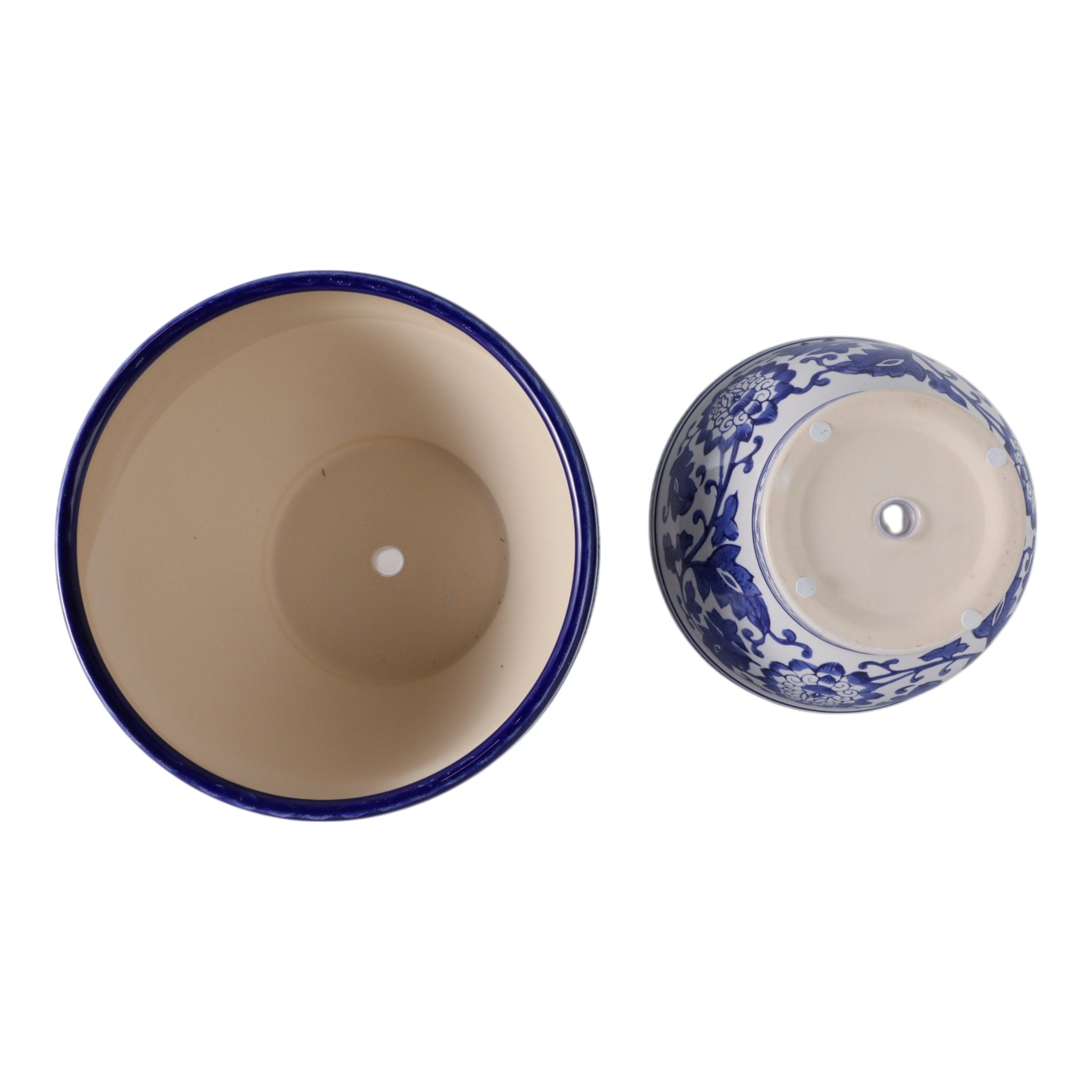 S/2 9/11" Bowl Chinoiserie Planters, Blue/wht Planter| Sagebrook Home