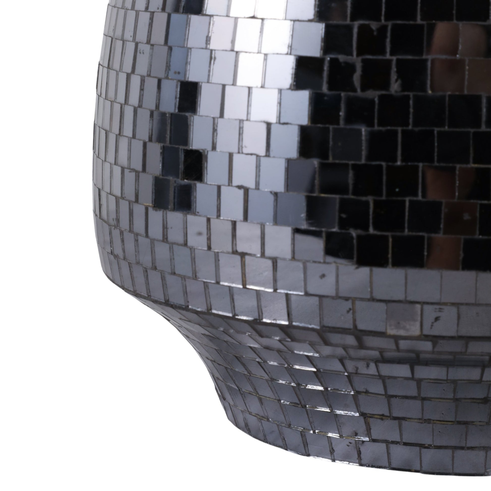 S/2 9/11" Curved Disco Mosaic Planter, Black Planter| Sagebrook Home