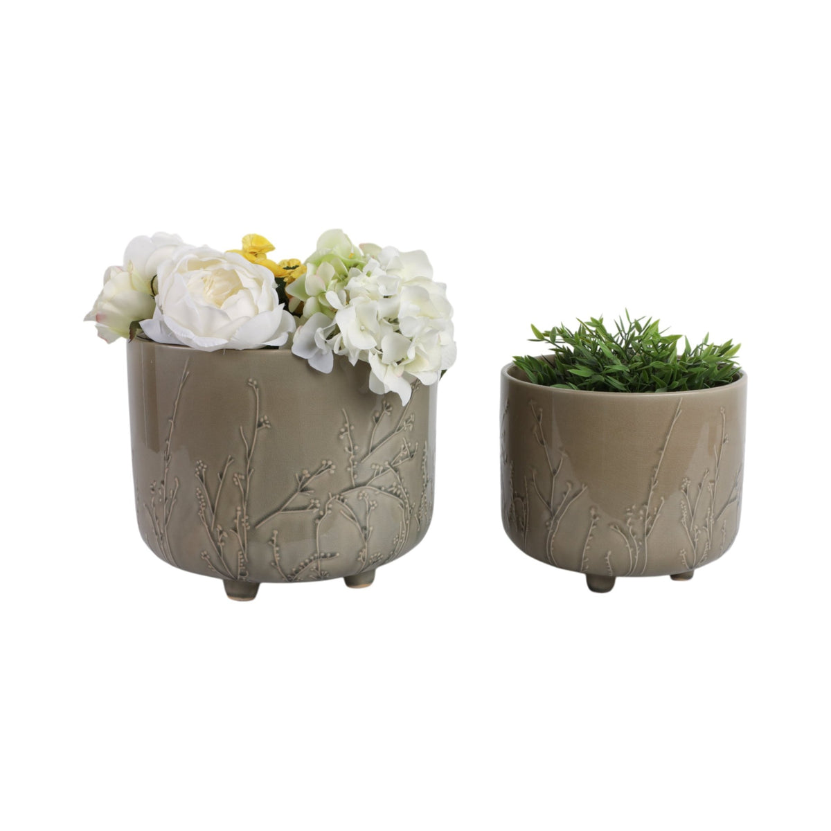 S/2 9/11" FLOWER BRANCHES PLANTERS, CREAM Planter| Sagebrook Home