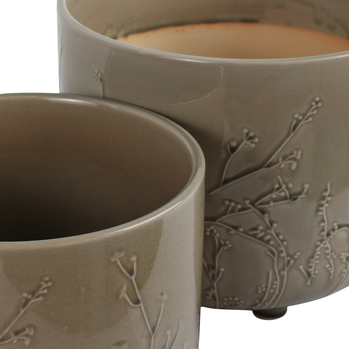 S/2 9/11" FLOWER BRANCHES PLANTERS, CREAM Planter| Sagebrook Home