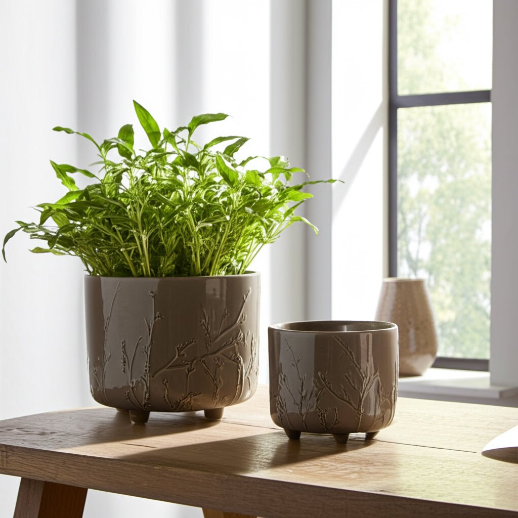 S/2 9/11" FLOWER BRANCHES PLANTERS, CREAM Planter| Sagebrook Home