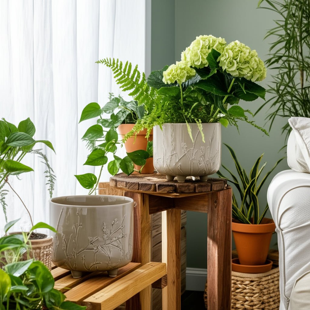S/2 9/11" FLOWER BRANCHES PLANTERS, CREAM Planter| Sagebrook Home