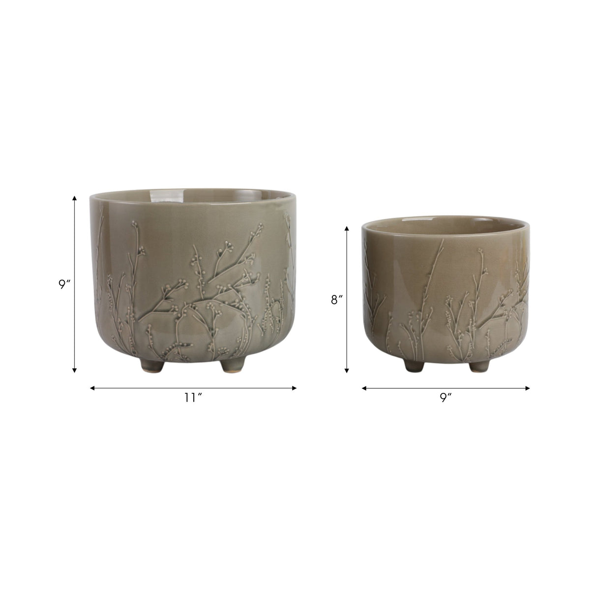 S/2 9/11" FLOWER BRANCHES PLANTERS, CREAM Planter| Sagebrook Home