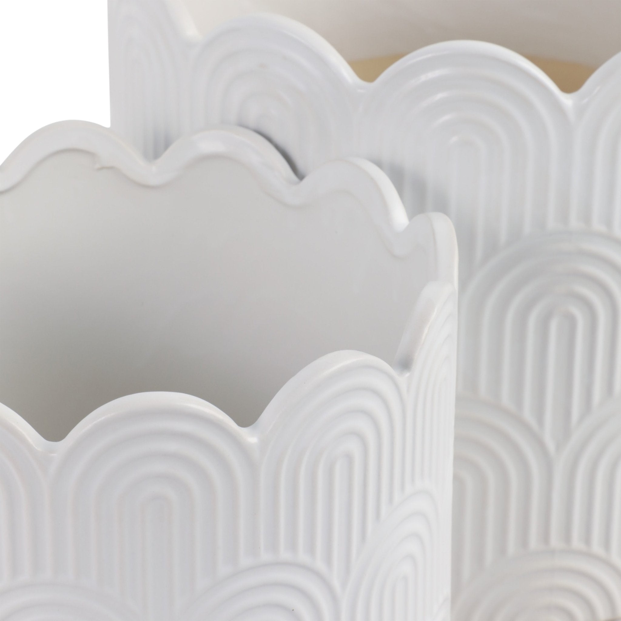 S/2 9/12" Arch Planters, White Planter| Sagebrook Home