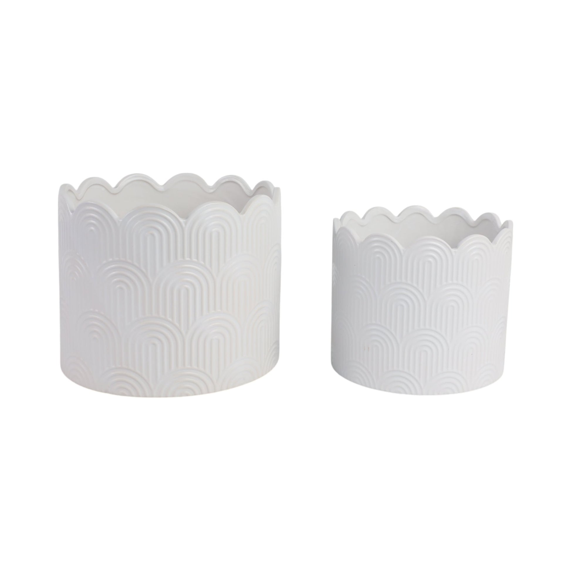 S/2 9/12" Arch Planters, White Planter| Sagebrook Home