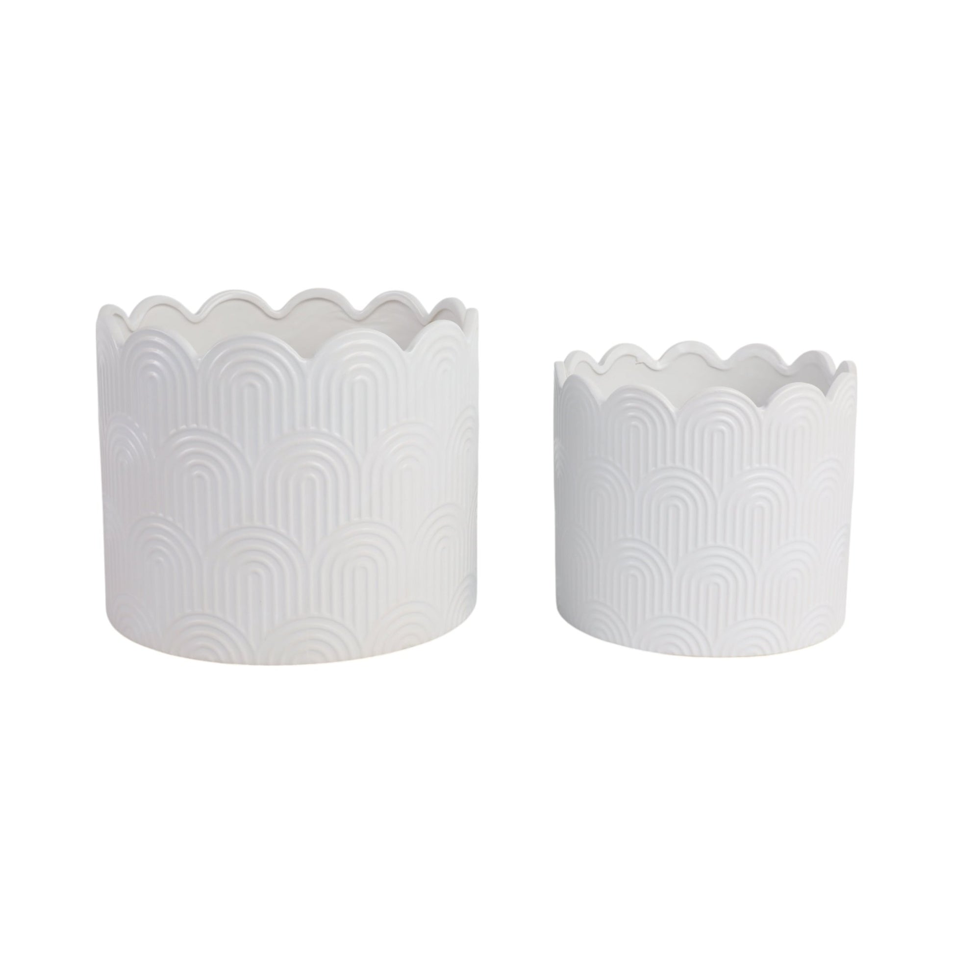S/2 9/12" Arch Planters, White Planter| Sagebrook Home