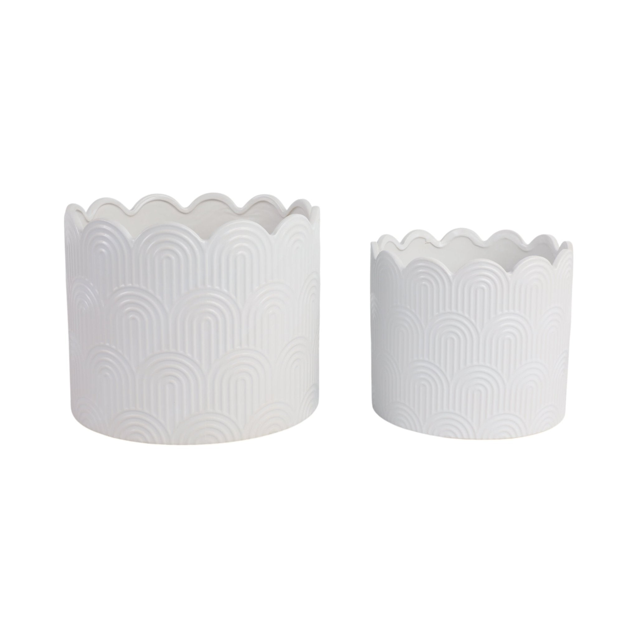 S/2 9/12" Arch Planters, White Planter| Sagebrook Home