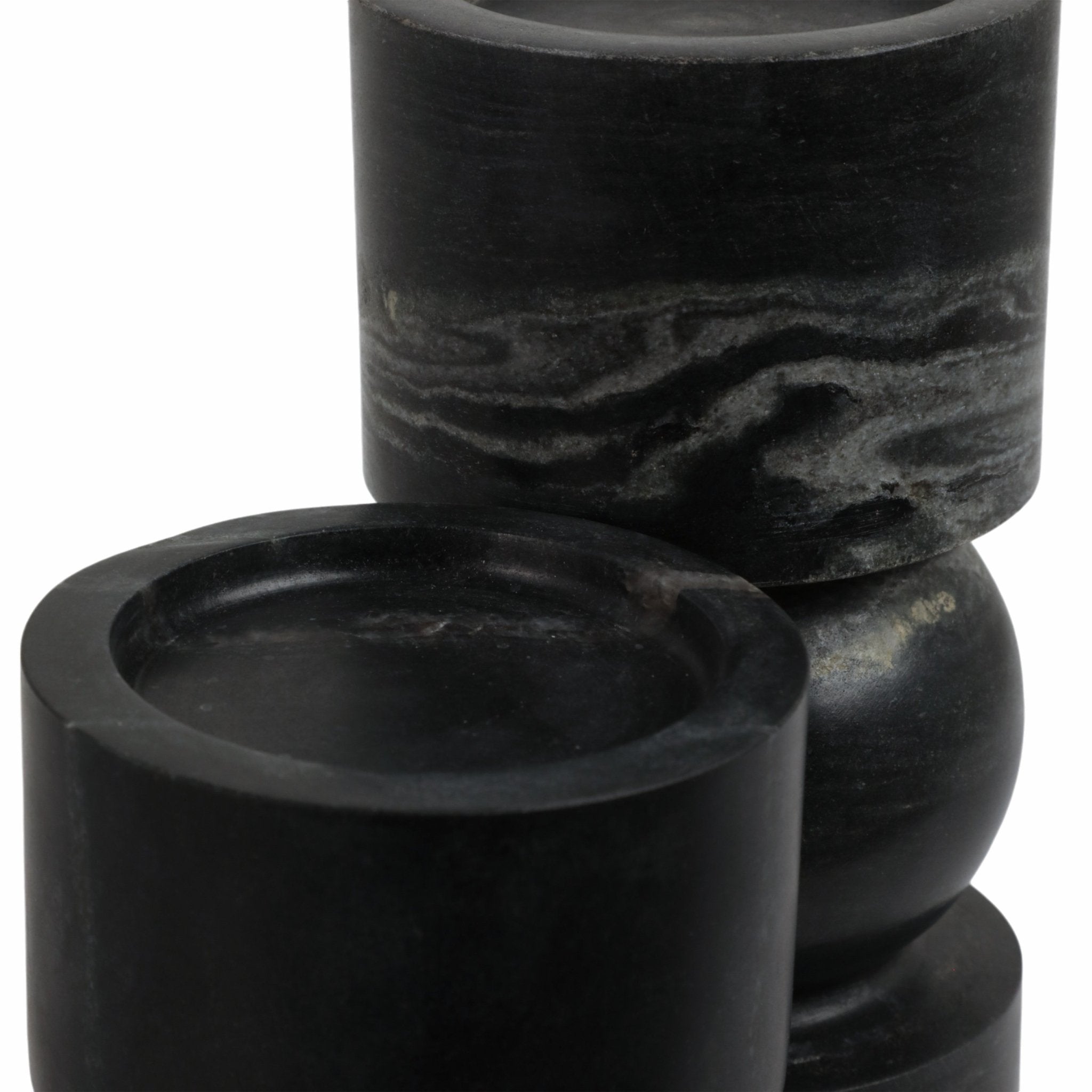 S/2 9/12" Himalayan Marble Candle Holders Candle Holders| Sagebrook Home