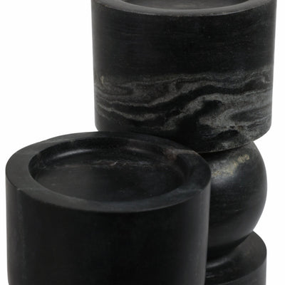 S/2 9/12" Himalayan Marble Candle Holders - Al Rugaib Furniture