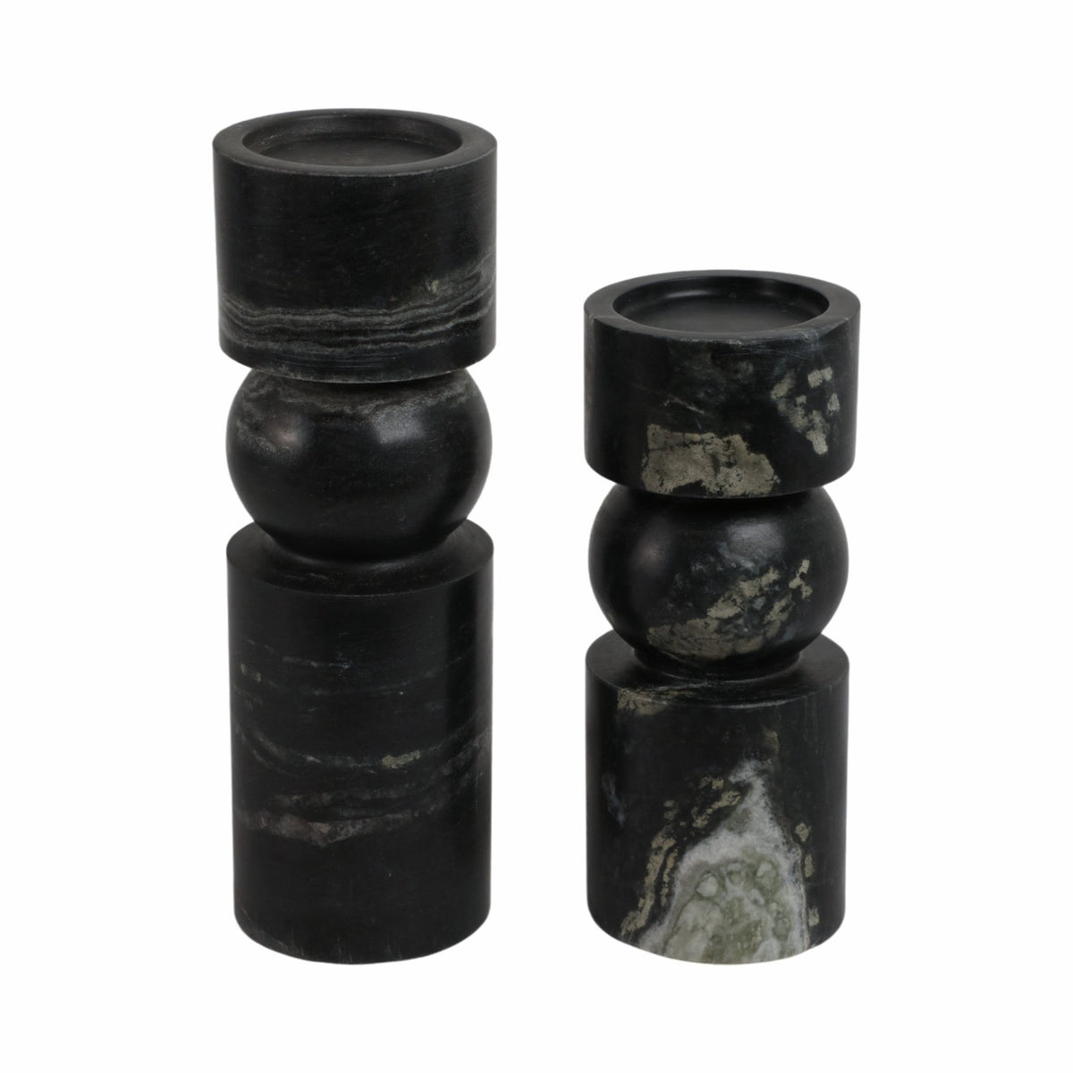 S/2 9/12" Himalayan Marble Candle Holders Candle Holders| Sagebrook Home