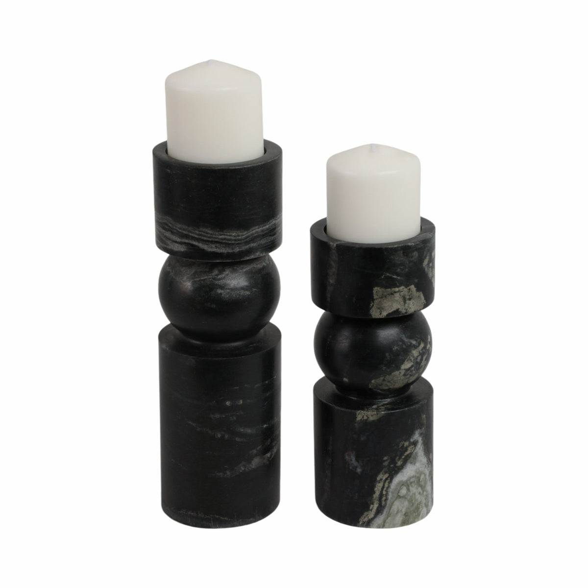 S/2 9/12" Himalayan Marble Candle Holders Candle Holders| Sagebrook Home