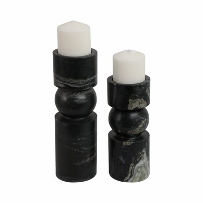 S/2 9/12" Himalayan Marble Candle Holders - Al Rugaib Furniture
