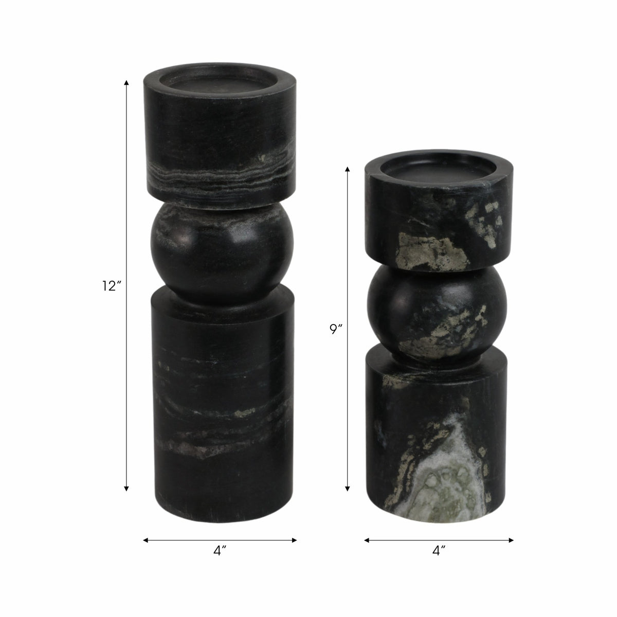 S/2 9/12" Himalayan Marble Candle Holders Candle Holders| Sagebrook Home