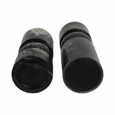 S/2 9/12" Himalayan Marble Candle Holders - Al Rugaib Furniture