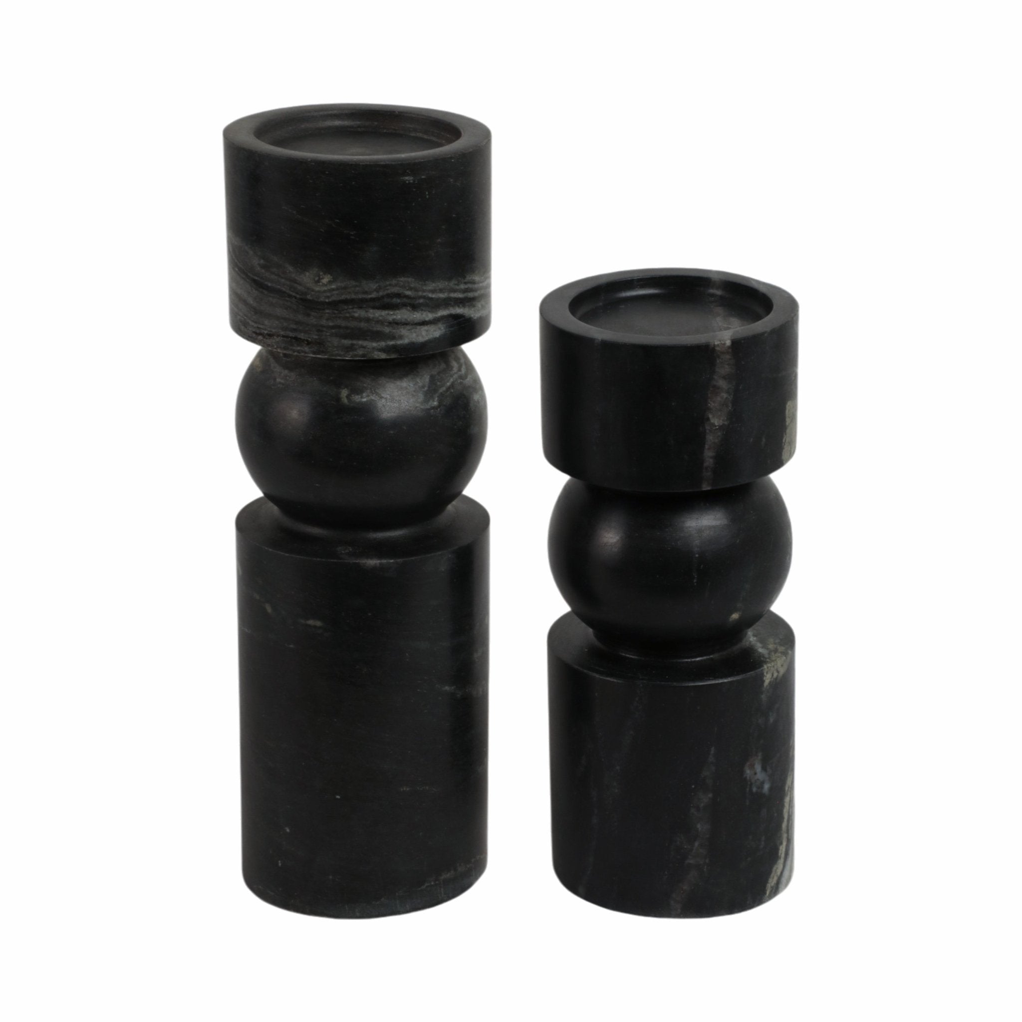 S/2 9/12" Himalayan Marble Candle Holders Candle Holders| Sagebrook Home