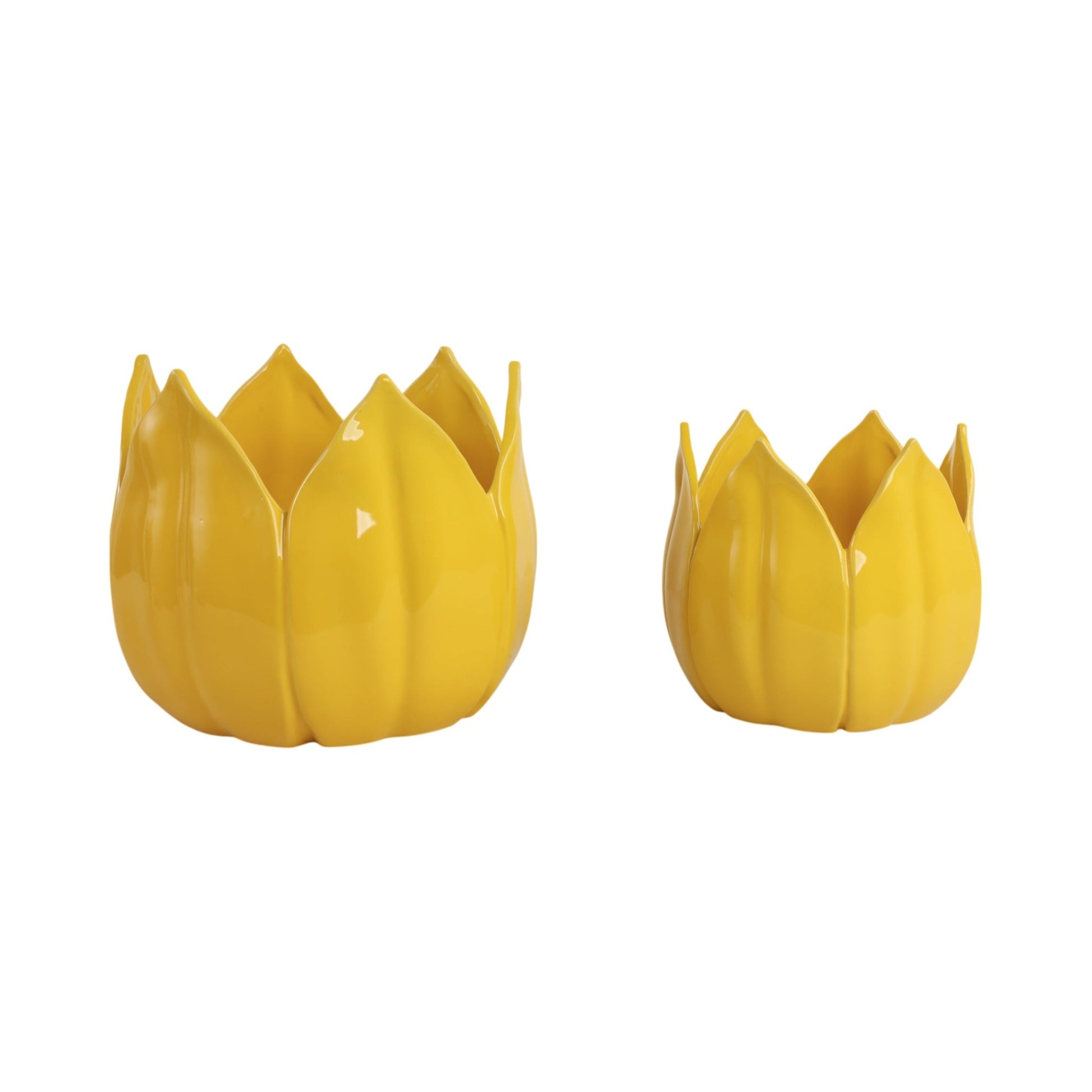 S/2 9/12" Petal Planters, Yellow Planter| Sagebrook Home