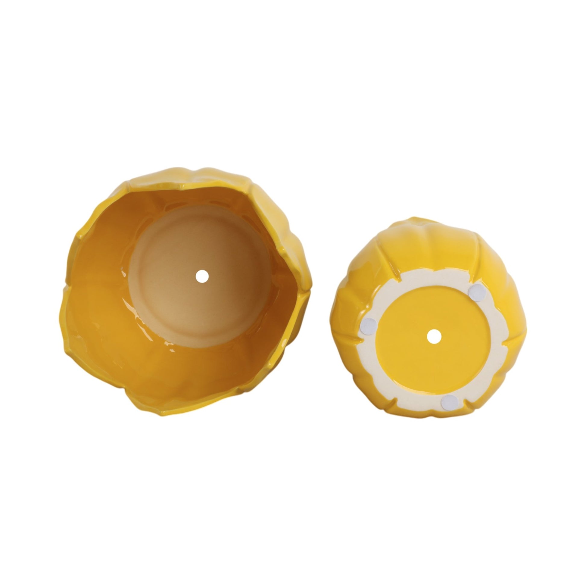 S/2 9/12" Petal Planters, Yellow Planter| Sagebrook Home