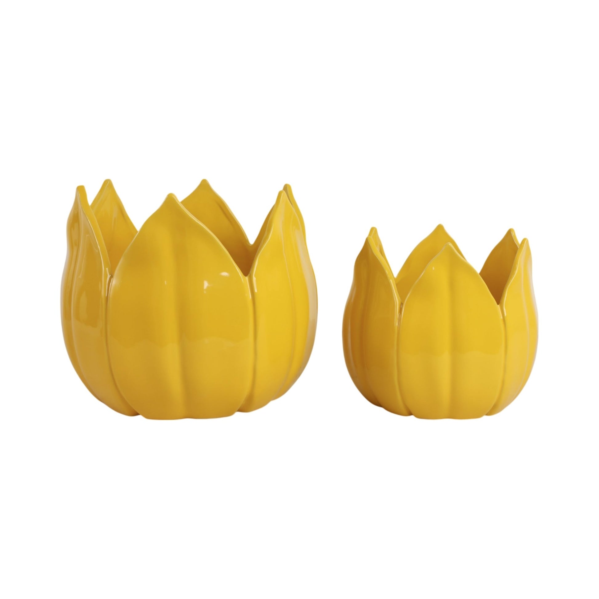 S/2 9/12" Petal Planters, Yellow Planter| Sagebrook Home