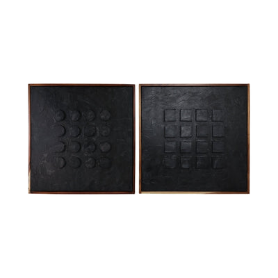 S/2 94x47 Hand Painted Rnd - square Block Dimensions - Al Rugaib Furniture