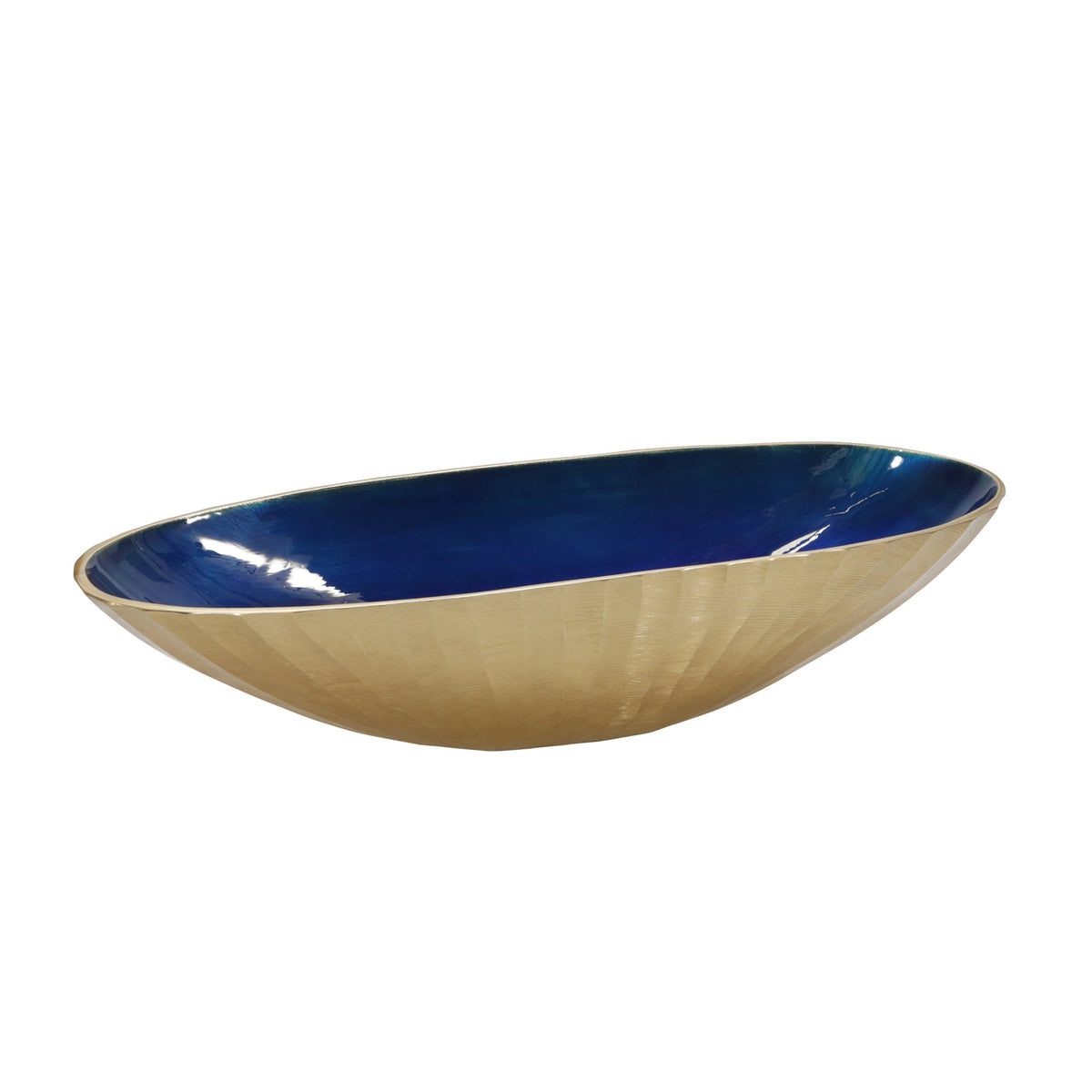 S/2 ALUMINUM 22/24" OVAL BOWL, CHAMPAGNE GOLD Bowl| Sagebrook Home