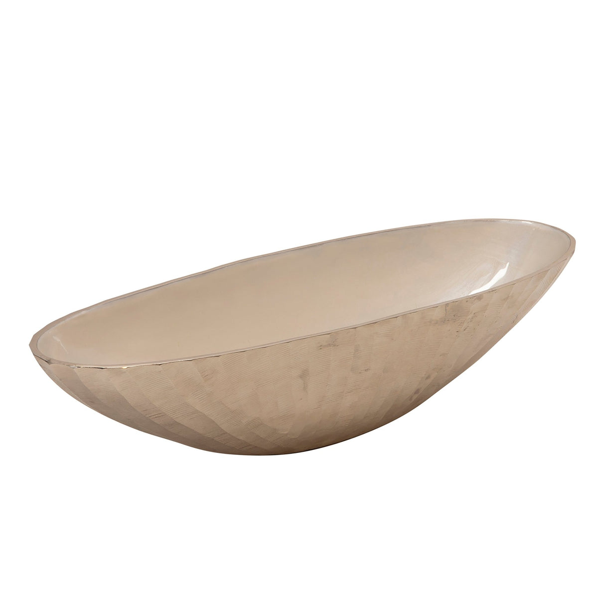 S/2 ALUMINUM 22/24" OVAL BOWL, SILVER Bowl| Sagebrook Home