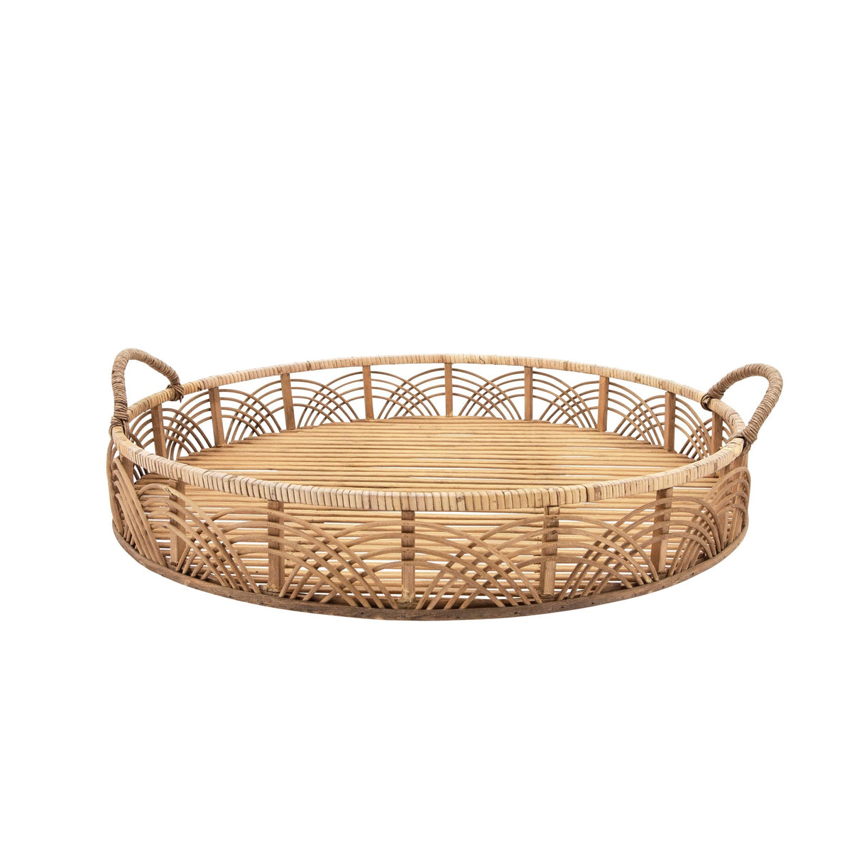 S/2 BAMBOO 24/30" ROUND TRAYS, NATURAL Tray| Sagebrook Home