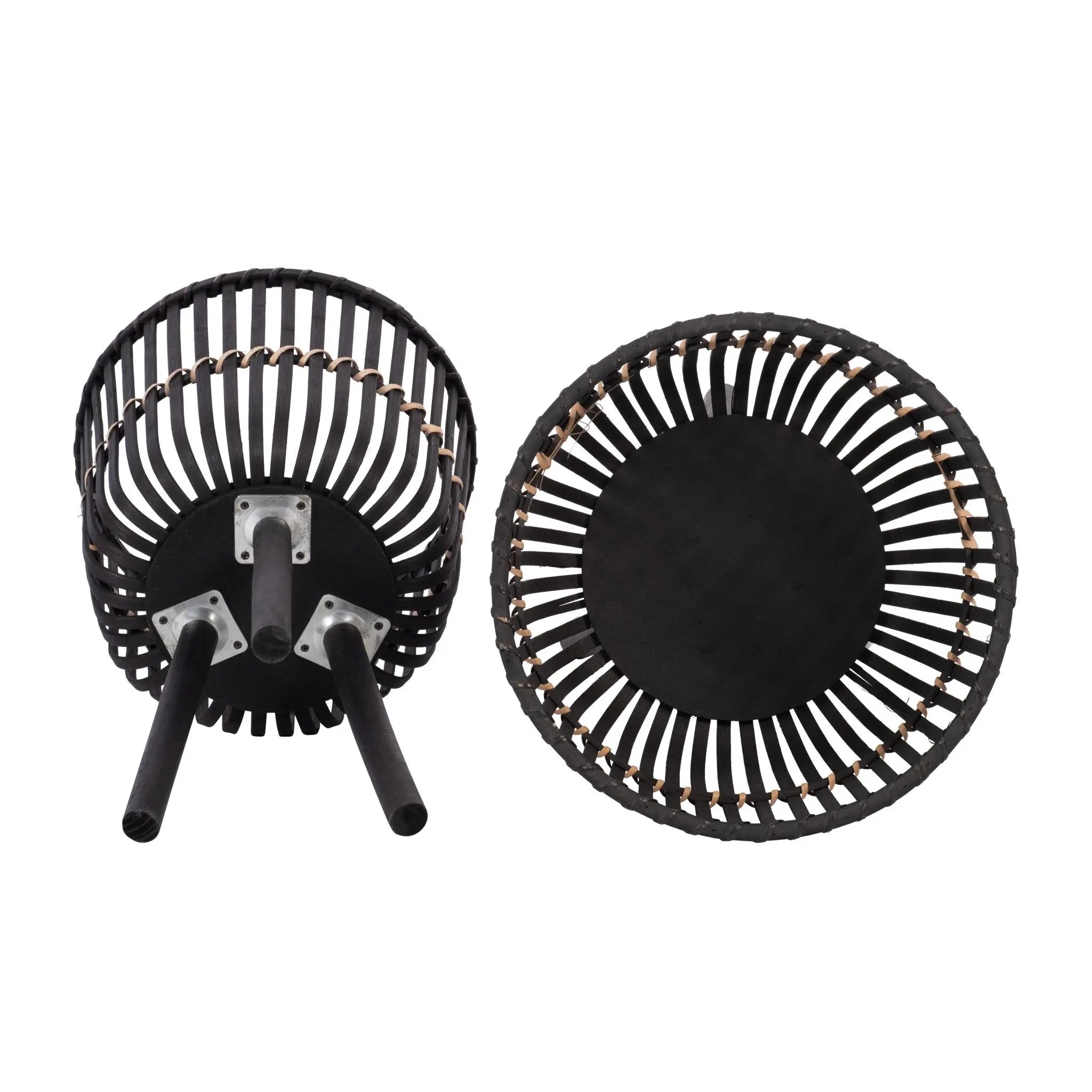 S/2 BAMBOO FOOTED PLANTERS 10/12", BLACK Outdoor Planters| Sagebrook Home