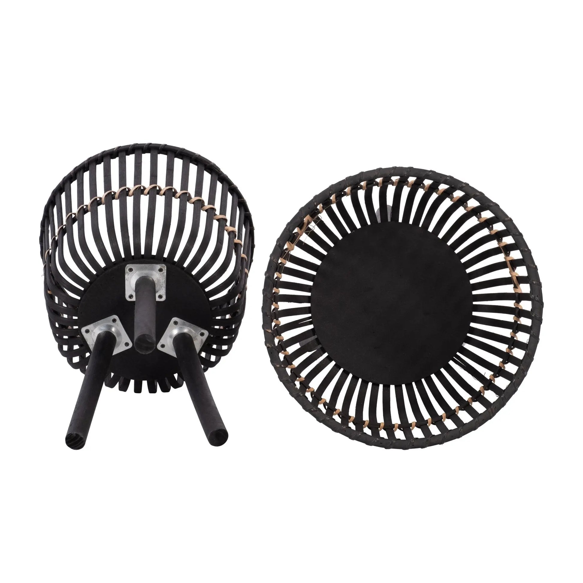 S/2 BAMBOO FOOTED PLANTERS 10/12", BLACK Outdoor Planters| Sagebrook Home
