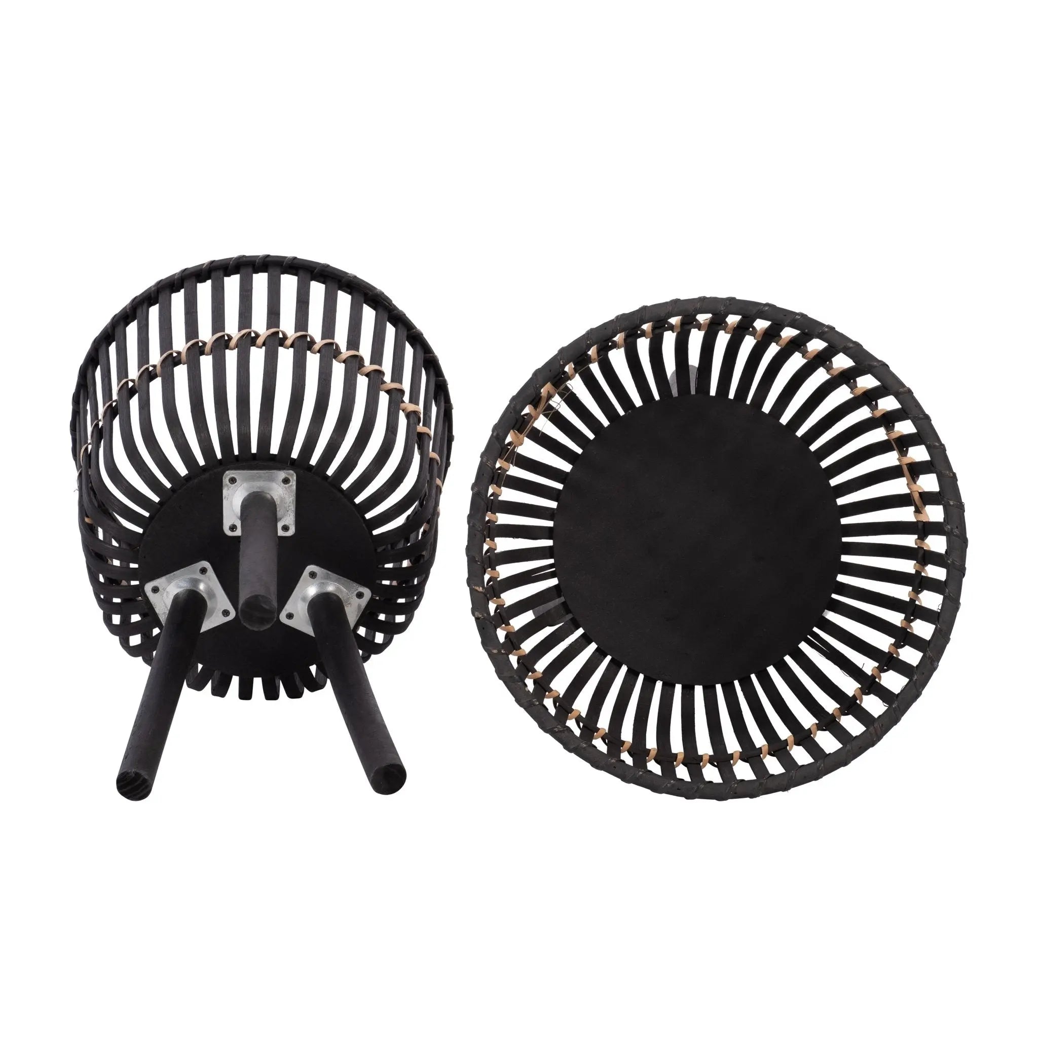 S/2 BAMBOO FOOTED PLANTERS 10/12", BLACK Outdoor Planters| Sagebrook Home