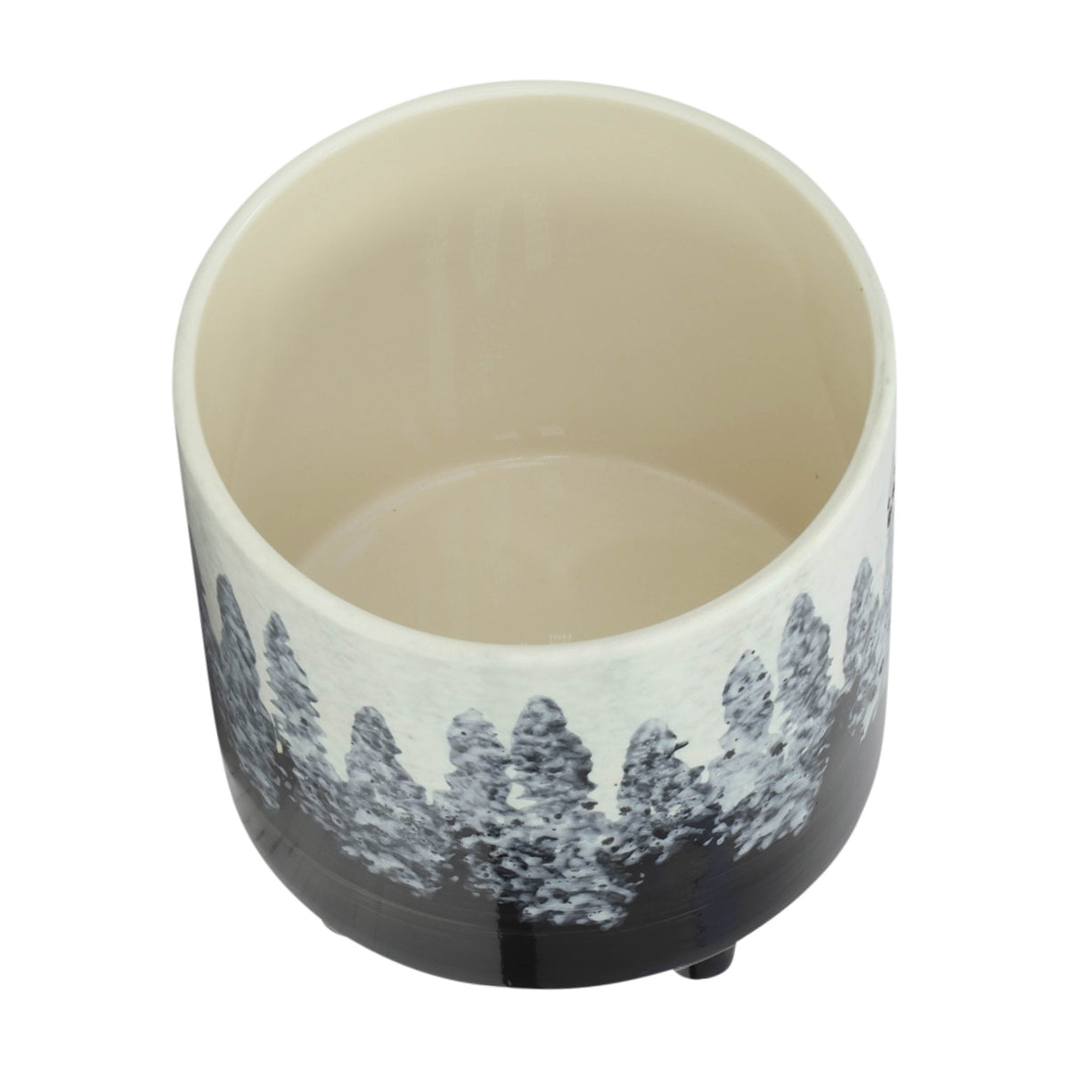 S/2 Ceramic Footed Planters 9/6", White/Black Outdoor Planters| Sagebrook Home