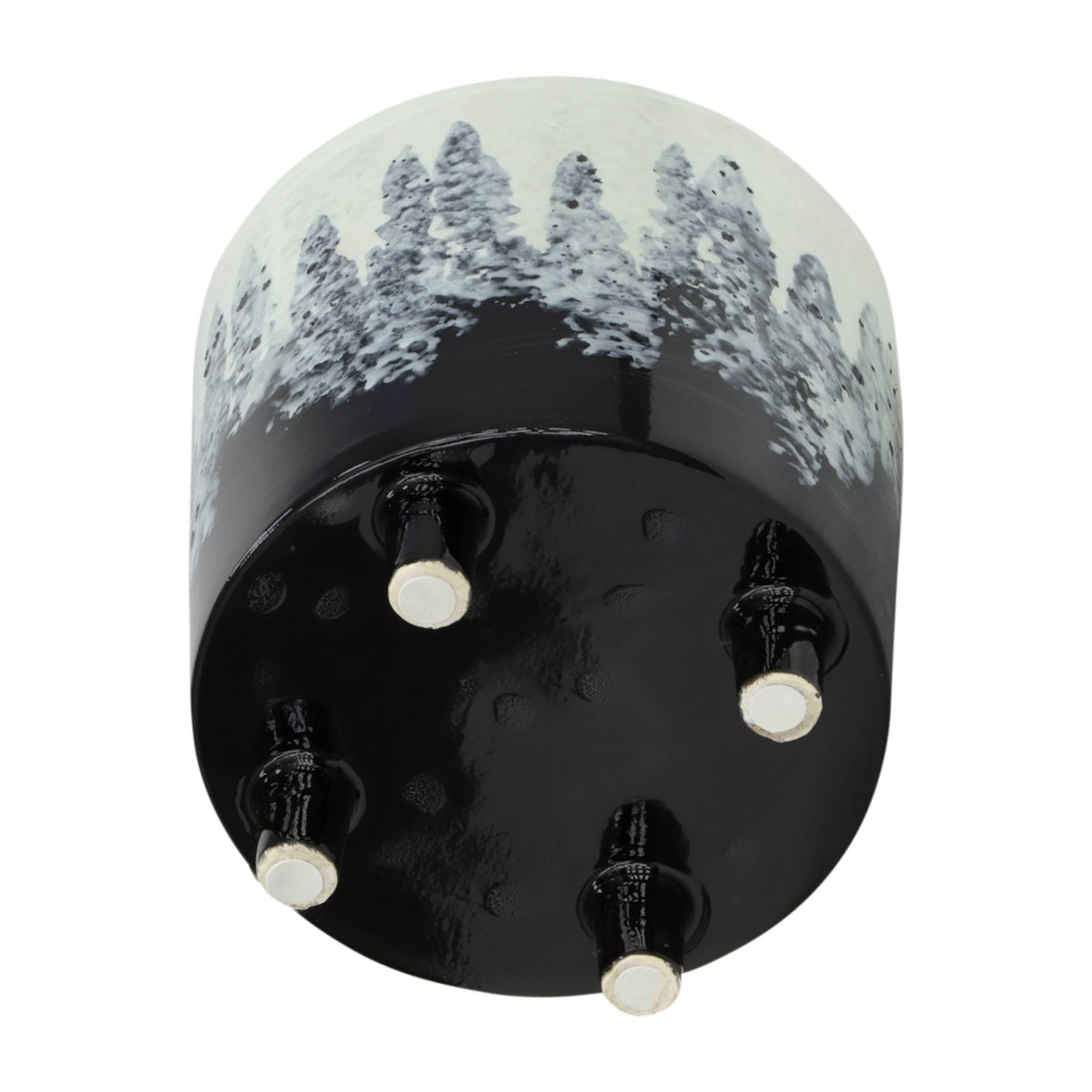 S/2 Ceramic Footed Planters 9/6", White/Black Outdoor Planters| Sagebrook Home