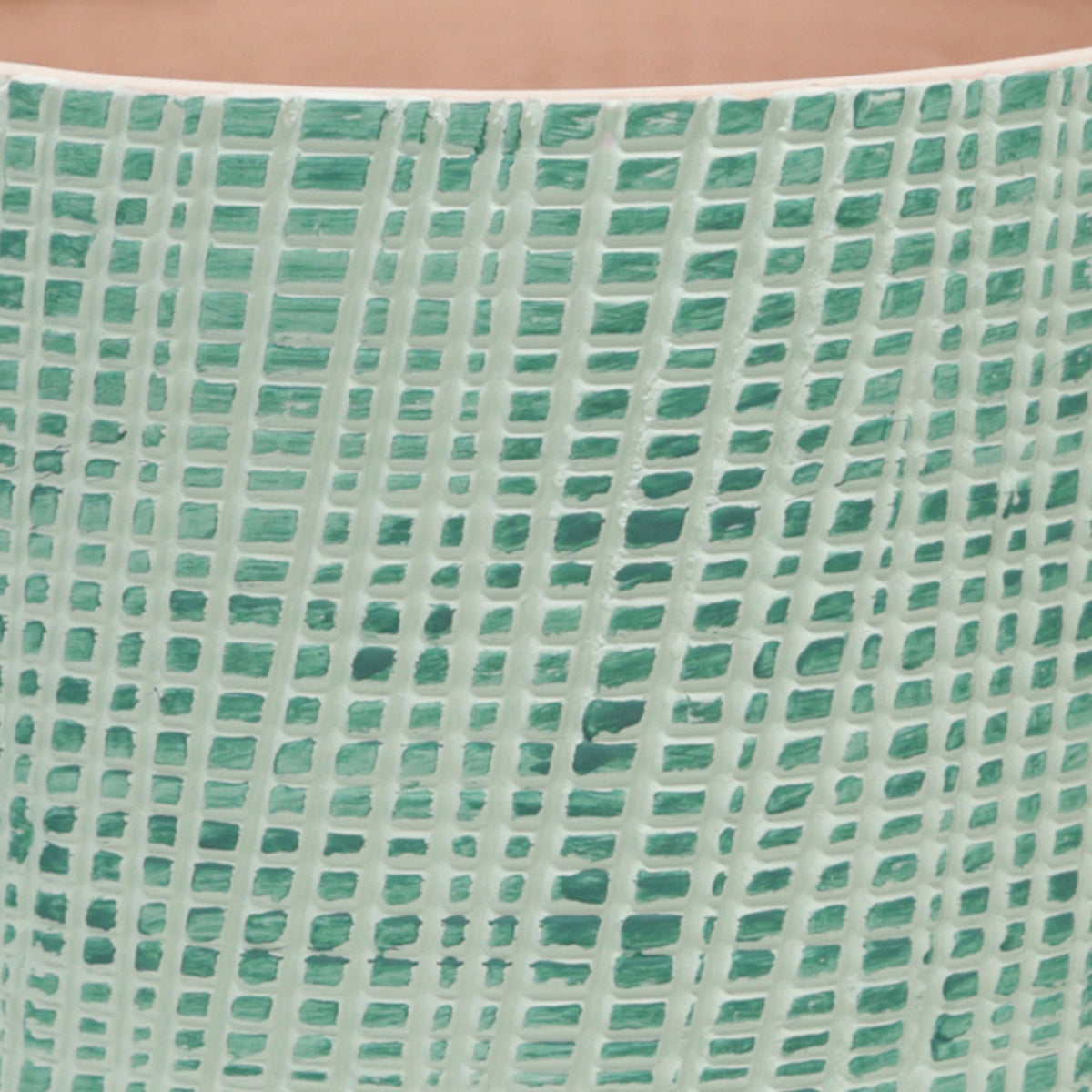 S/2 CHECKERED FOOTED PLANTER 6/8", GREEN Outdoor Planters| Sagebrook Home