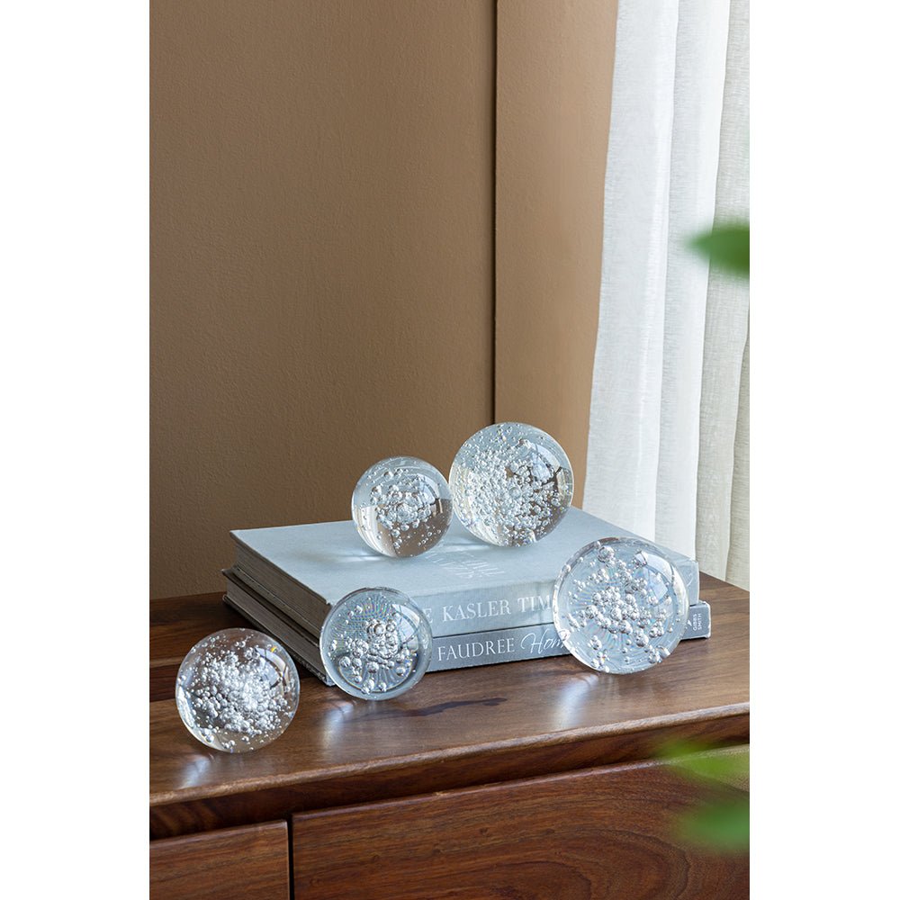 S/2 D4x4" Bubble Spheres Table Decors| Roots Furniture