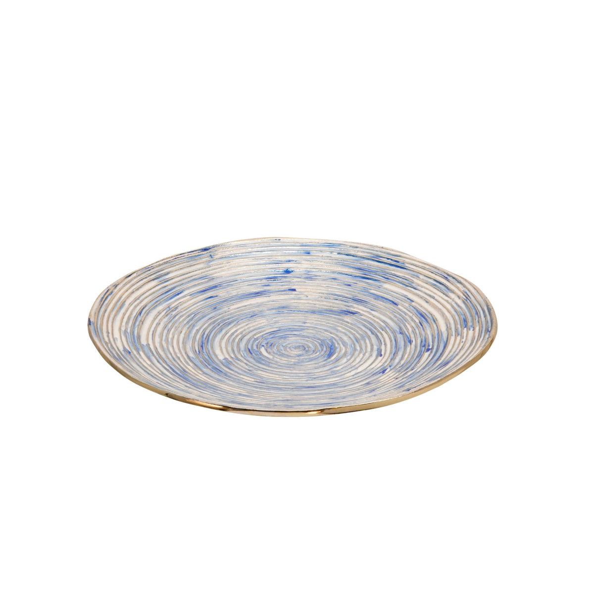 S/2 DECORATIVE METAL SWIRL TRAY, BLUE/MULTI Bowl| Sagebrook Home