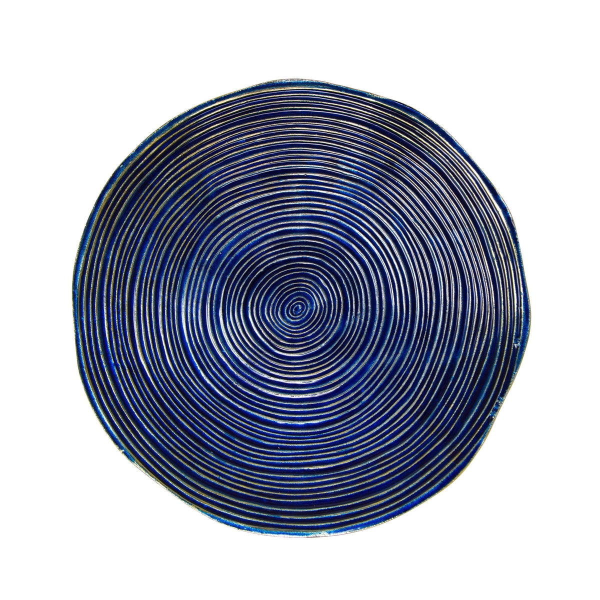 S/2 DECORATIVE METAL SWIRL TRAY, BLUE/MULTI Bowl| Sagebrook Home