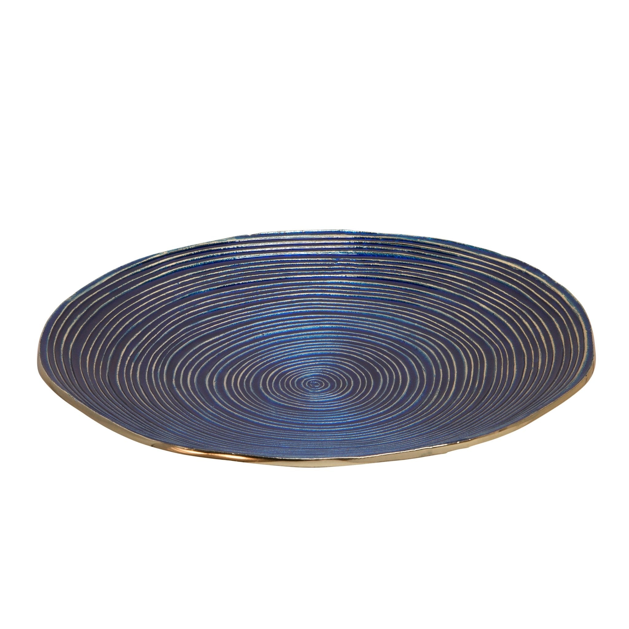 S/2 DECORATIVE METAL SWIRL TRAY, BLUE/MULTI Bowl| Sagebrook Home