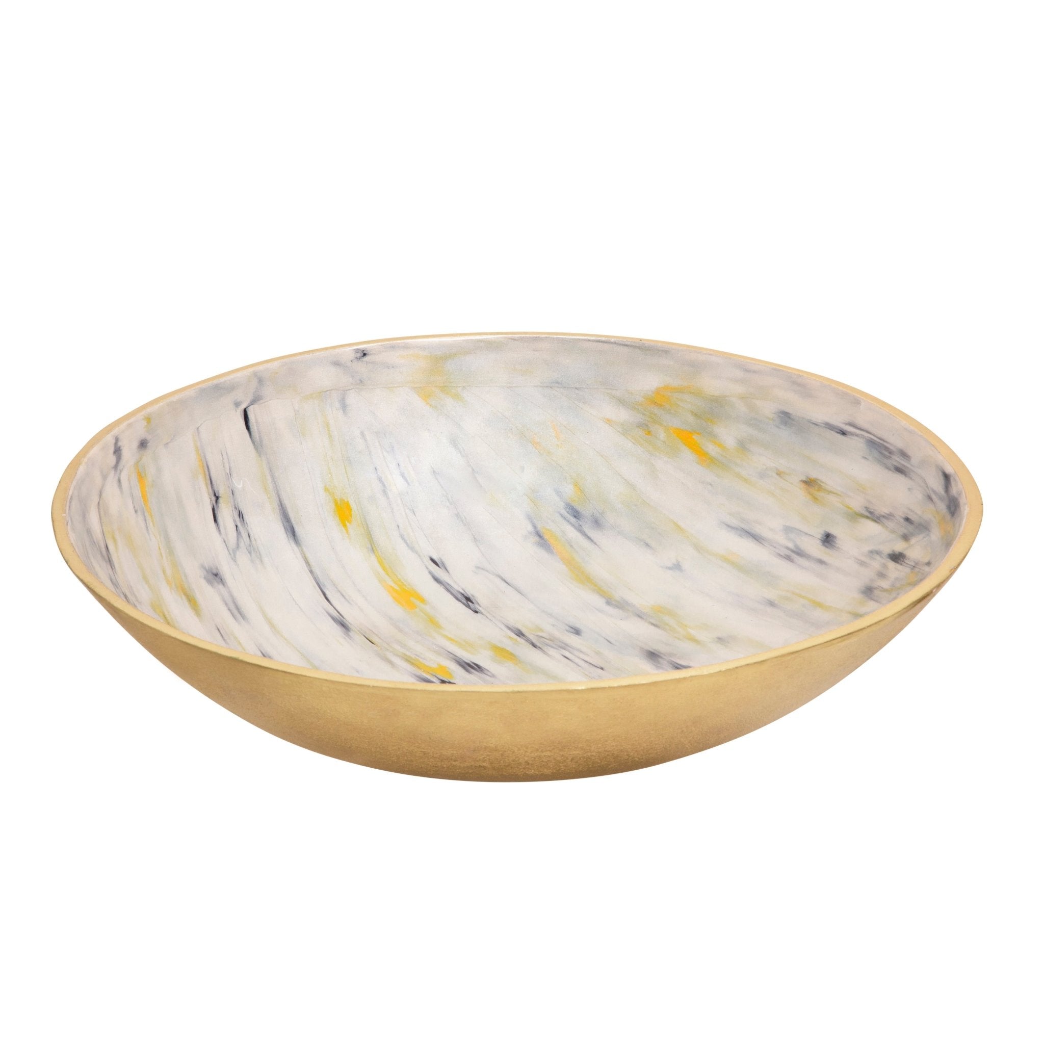 S/2 DECORATIVE METAL TRAY, IVORY Bowl| Sagebrook Home