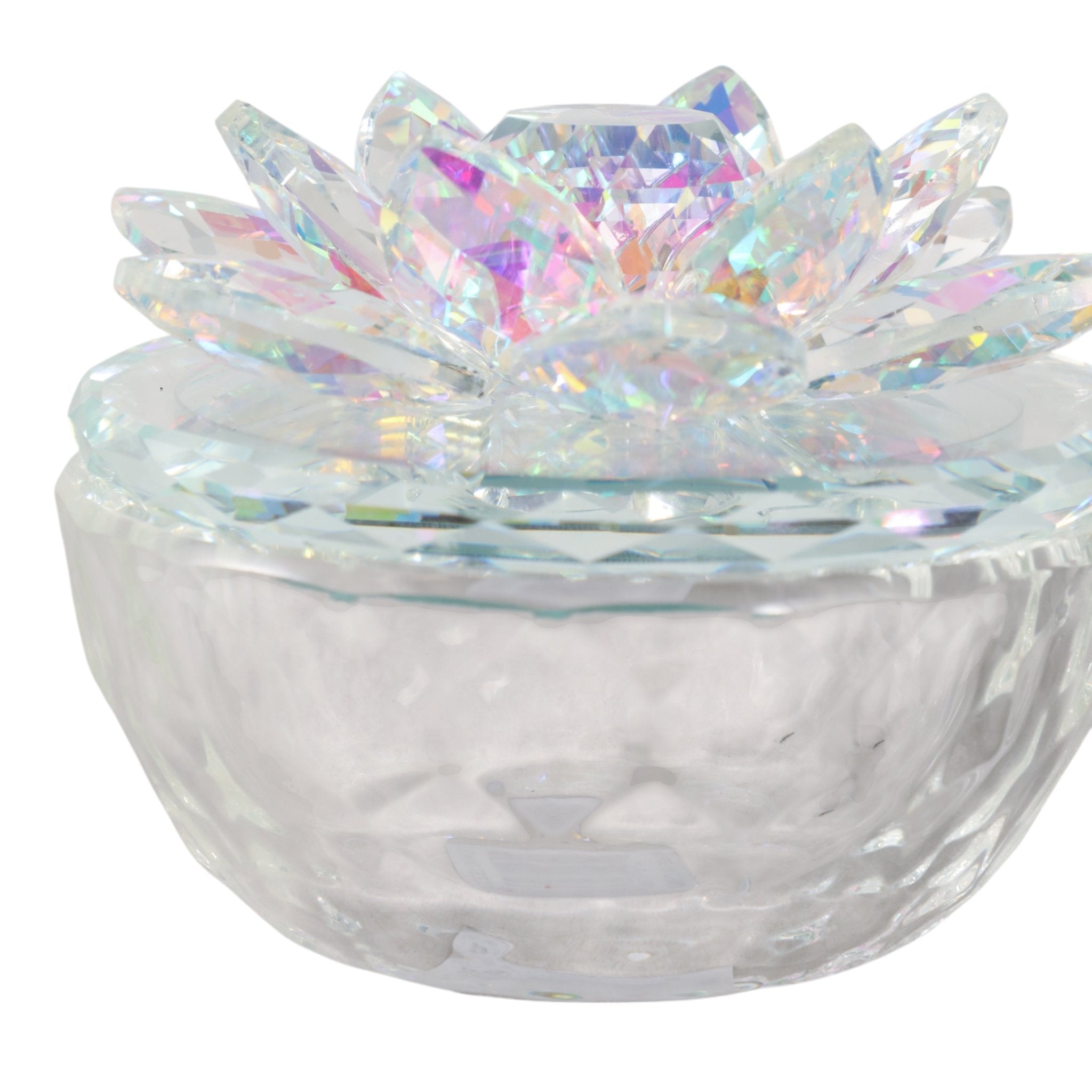 S/2 Glass Trinket Box Clear W/rainbow Table Decors| Sagebrook Home