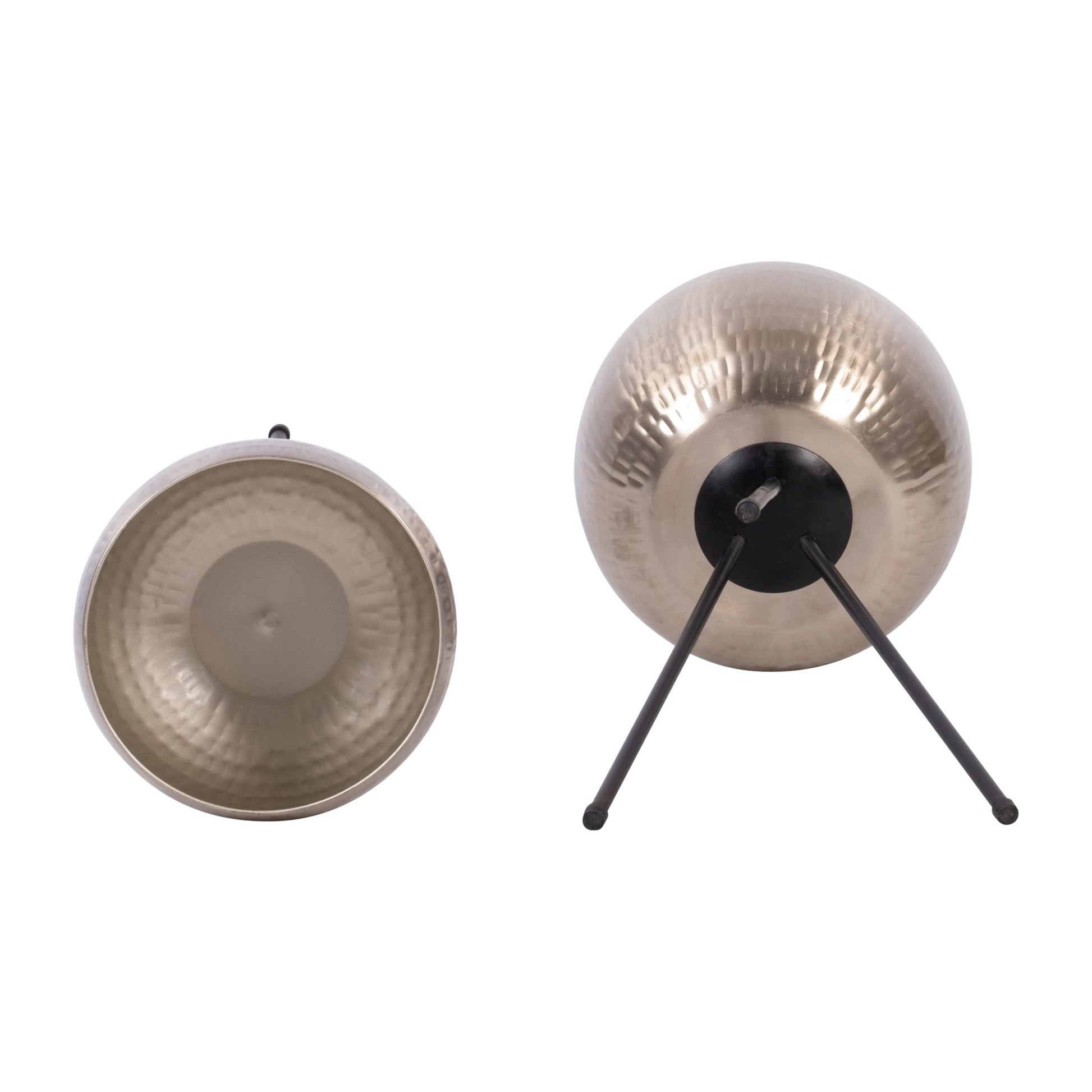 S/2 IRON 26"/22" HAMMERED BOWLPLANTERS, SILVER Outdoor Planters| Sagebrook Home