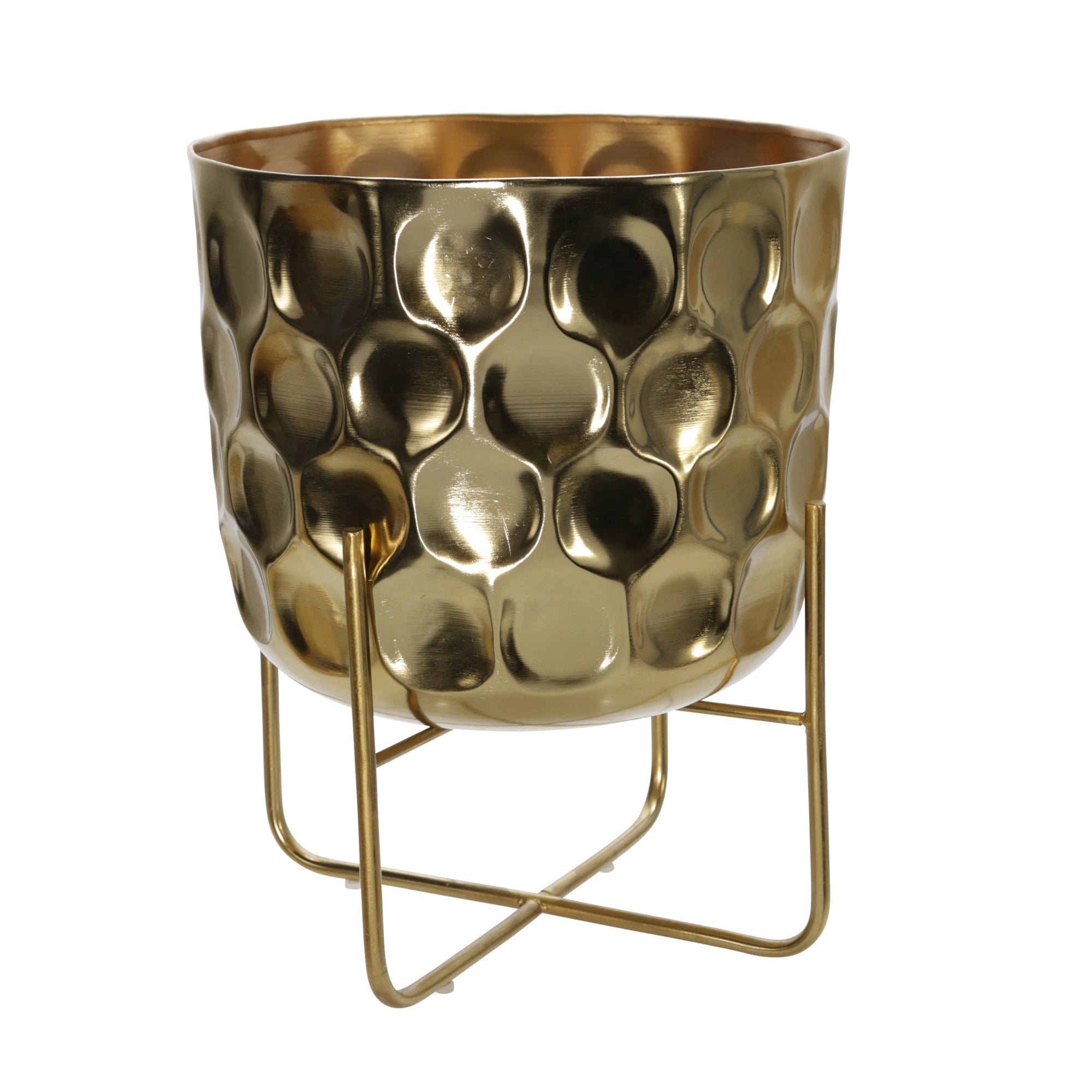 S/2 METAL 12/15" HAMMERED PLANTER, GOLD Outdoor Planters| Sagebrook Home