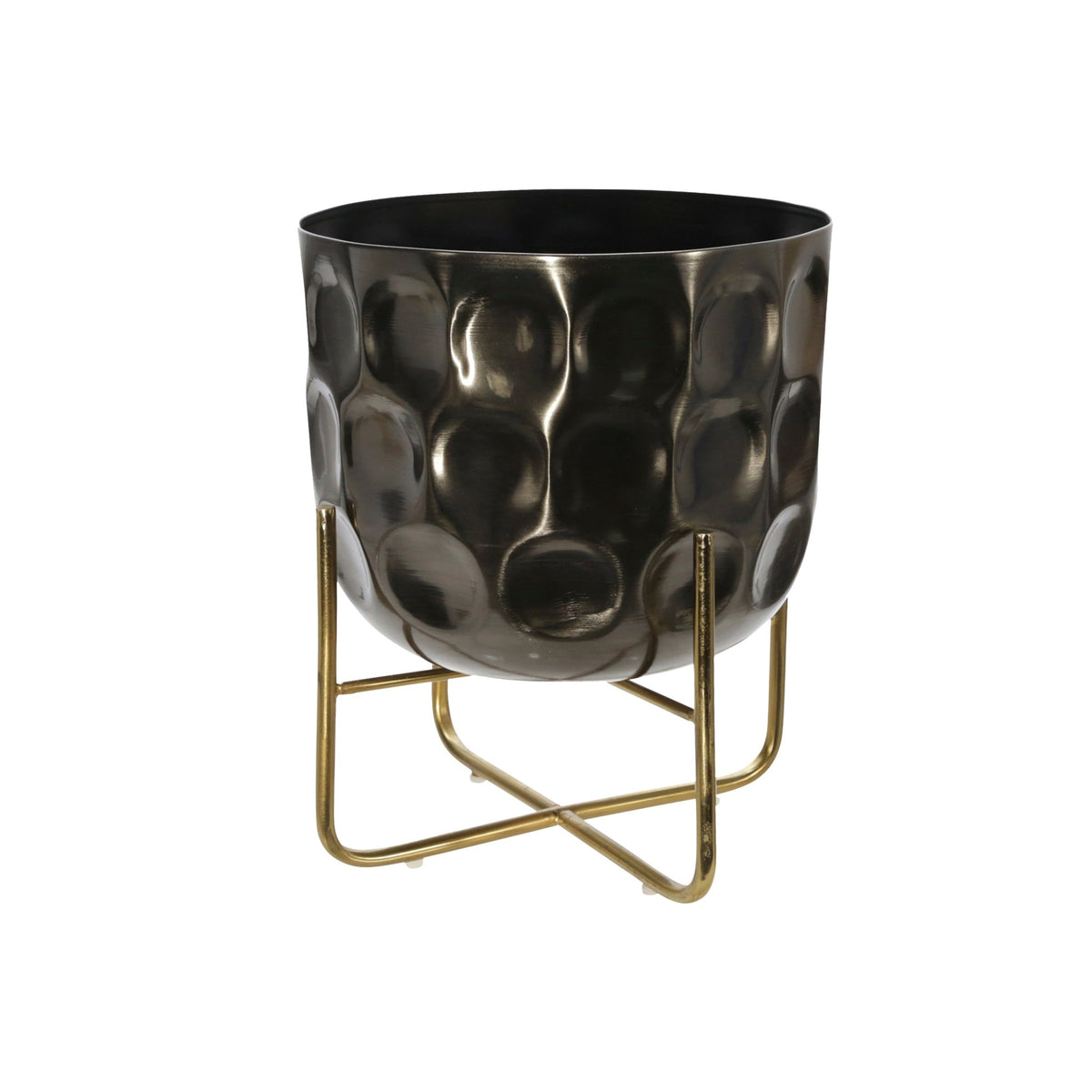 S/2 METAL 12/15" HAMMERED PLANTER, GUNMETAL Outdoor Planters| Sagebrook Home