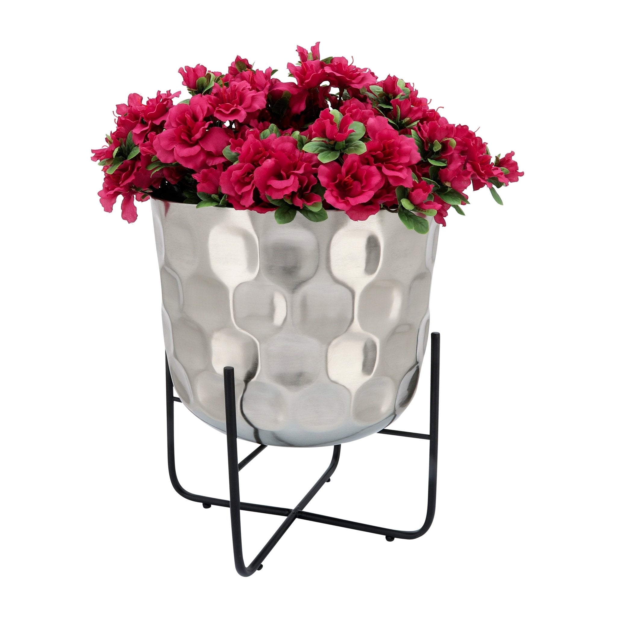 S/2 METAL 12/15" HAMMERED PLANTER, SILVER Outdoor Planters| Sagebrook Home